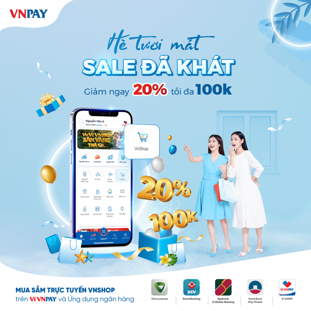 Ưu đãi đến hết ngày 31.7.2021 khi shopping online tại VnShop trên ví VNPAY