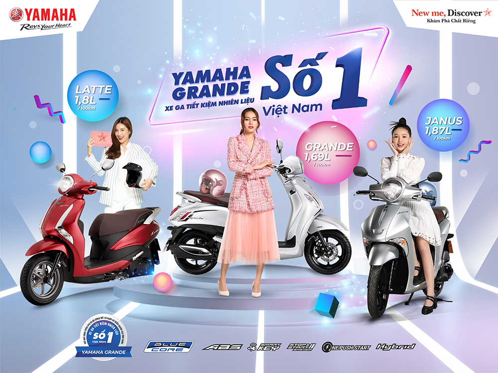 Top 3 xe tay ga tiết kiệm nhiên liệu số 1 Việt Nam đều thuộc về Yamaha : Grande, Latte và Janus