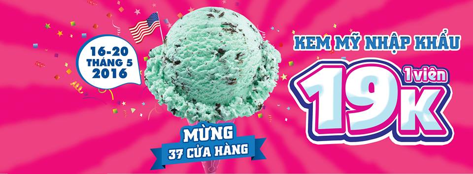 Chỉ 19.000đ cho 1 viên kem Kid Scoop tại Baskin Robbins từ 16 - 20.5