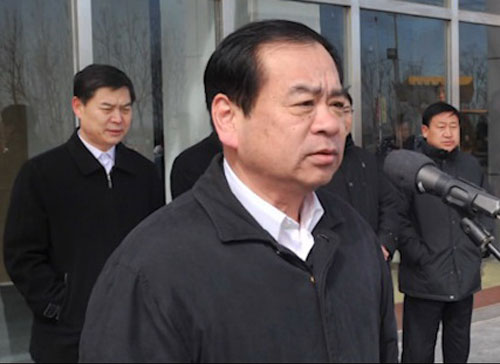 Bí thư thành ủy Tế Nam Vương Mẫn bị bắt ngày 18.12 để điều tra tham nhũng - Ảnh: Chụp từ clip China Daily