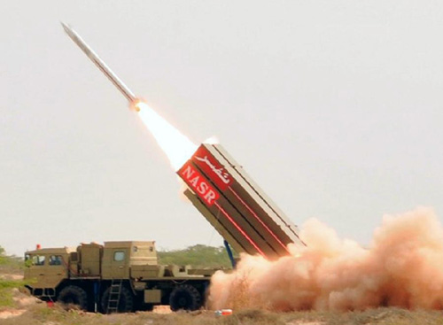 Tên lửa Hatf-9 của Pakistan - Ảnh: AFP 