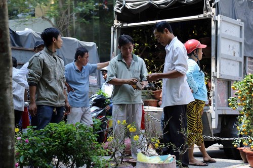 Trưa 30 Tết, dự đoán giá hoa sẽ giảm, nhiều người dân Sài Gòn bắt đầu mới đi chợ sắm hoa về chưng Tết