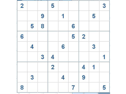 Mời các bạn thử sức với ô số Sudoku 2975 mức độ Khó d