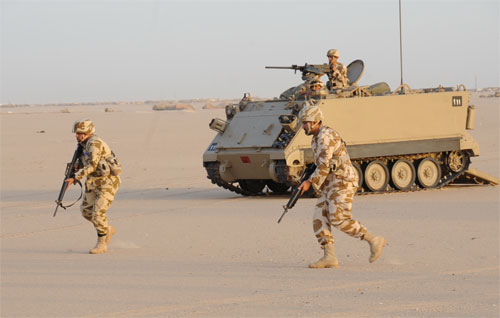 Các binh sĩ Bahrain tham dự một cuộc tập trận của Lực lượng lá chắn bán đảo - Ảnh: Bahrain News