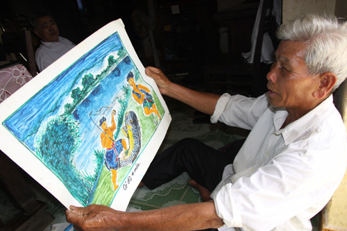 Sau nhiều năm múa cọ, cụ Chư đã có ngót nghét 300 bức tranh kể chuyện trạng Vĩnh Hoàng rất đáng quý - Ảnh: Nguyễn Phúc