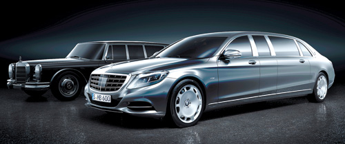 Mercedes Pullman cách đây gần 50 năm và phiên bản mới nhất - Ảnh: MB 