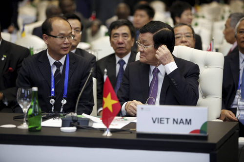 Chủ tịch nước Trương Tấn Sang tại phiên khai mạc hội nghị - Ảnh : BTC