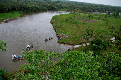 Khu vực Nicaragua nạo vét thuộc đảo Calero - Ảnh: Tico Times