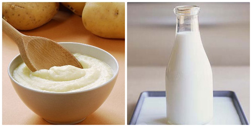Khoai tây và sữa tươi mang giúp làn da thâm sần trở nên trắng mượt