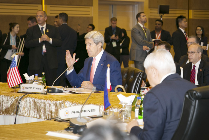 Ngoại trưởng Mỹ John Kerry phát biểu tại AMM lần thứ 48 - Ảnh: Lam Yên