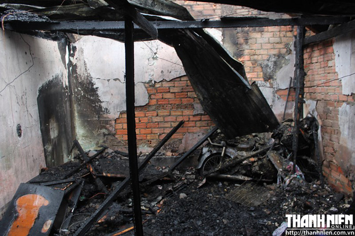 Căn phòng bị cháy rụi hoàn toàn - Ảnh: Phạm Hữu