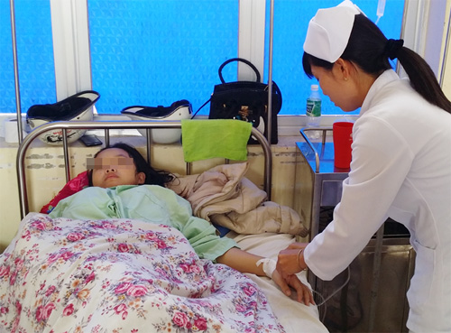 Bệnh nhân Tôn Nữ Thu Vân đang được chăm sóc tại bệnh viện