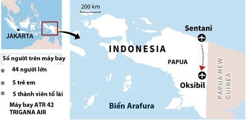 Lược đồ địa điểm máy bay rơi - Ảnh: AFP