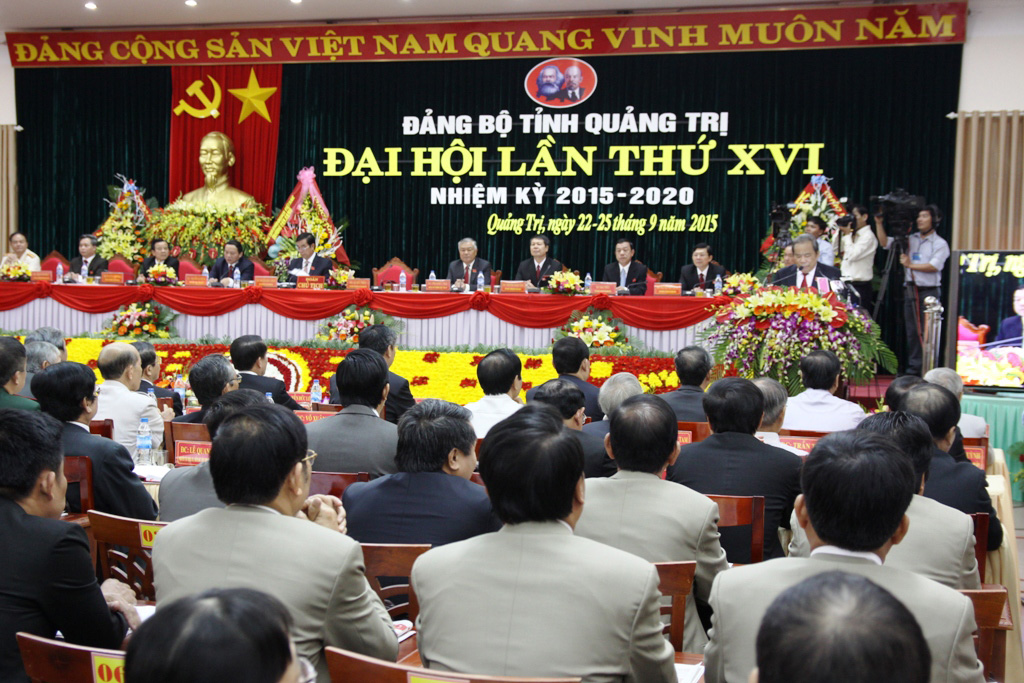 Đại hội Đảng bộ tỉnh Quảng Trị lần thứ 16, nhiệm kỳ 2015- 2020 có sự tham gia của 333 đại biểu (47 đại biểu đương nhiên, 286 đại biểu được bầu) đại diện cho gần 4 vạn Đảng viên tại Quảng Trị