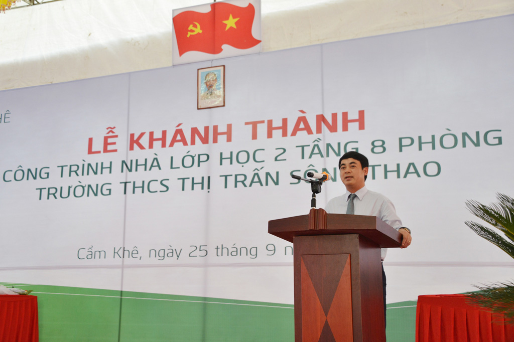 Ông Nghiêm Xuân Thành - Chủ tịch HĐQT Vietcombank phát biểu tại buổi lễ