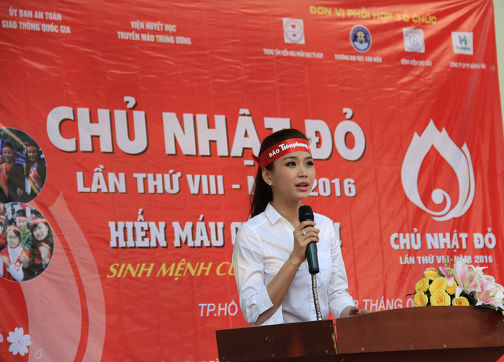 Diễm Trang phát biểu tại sự kiện - Ảnh: Trà Giang