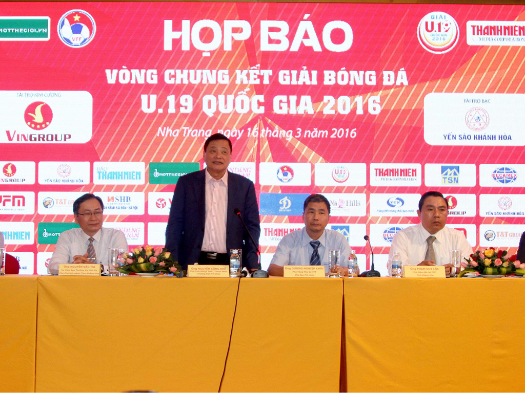 Họp báo giải U.19 quốc gia - Ảnh: Khả Hòa