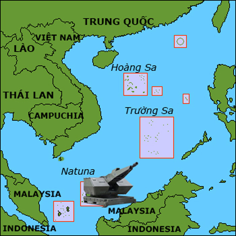 Vị trí quần đảo Natuna nơi Indonesia dự định đặt tên lửa Oerlikon Skyshield - Đồ họa: Ngô Minh Trí