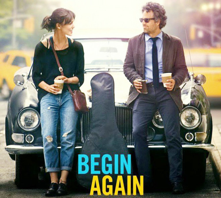 Poster phim Begin Again do John Carney đạo diễn, có sự tham gia của Keira Knightley, Mark Ruffalo (ảnh) và Adam Levine