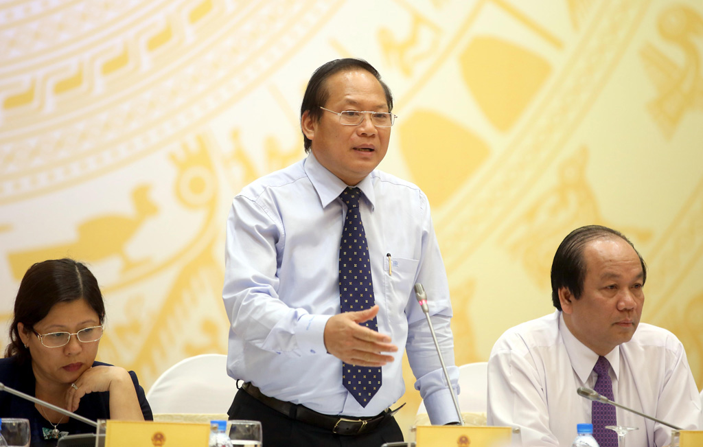 Bộ trưởng Trương Minh Tuấn tại cuộc họp báo - Ảnh: Ngọc Thắng