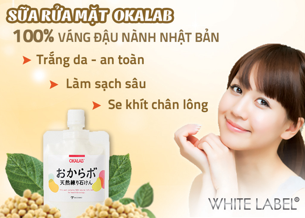 Sữa rửa mặt chiết xuất từ váng đậu nành Okalab Natural Wash