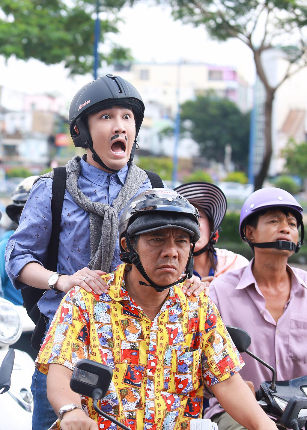 Cảnh tượng kẹt xe của đất Sài Gòn quen thuộc được đưa vào trong tác phẩm - ẢNH: FBNV