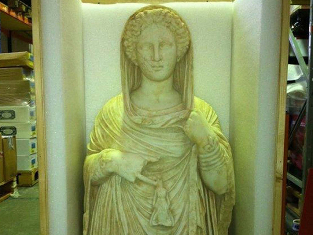 Một tượng cổ trị giá 1,83 triệu USD bị buôn lậu khỏi Libya - Ảnh: PA
