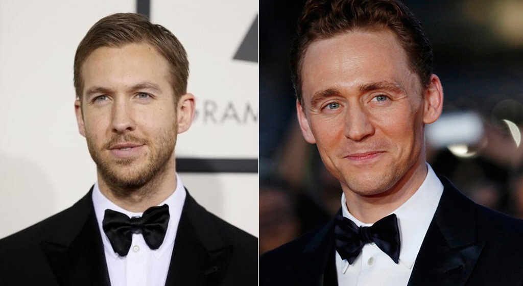 Cảm hứng lần này của cô chắc chắn là Calvin Harris (trái) và Tom Hiddleston - Ảnh: Reuters
