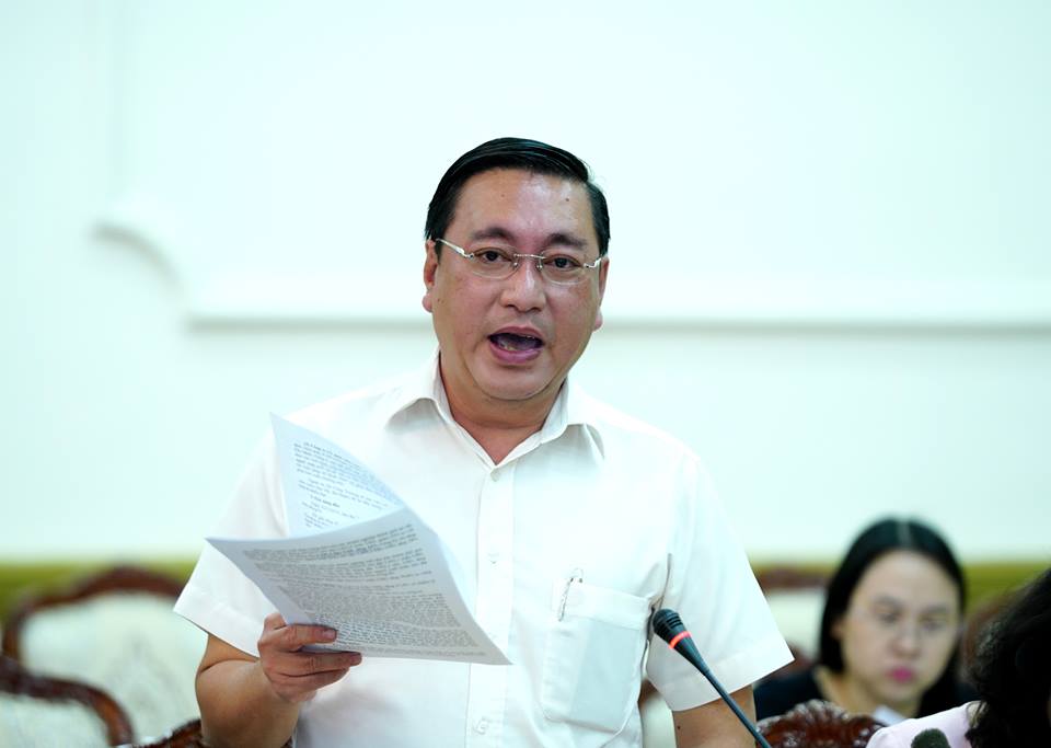 Ông Phạm Thành Kiên phát biểu tại cuộc họp