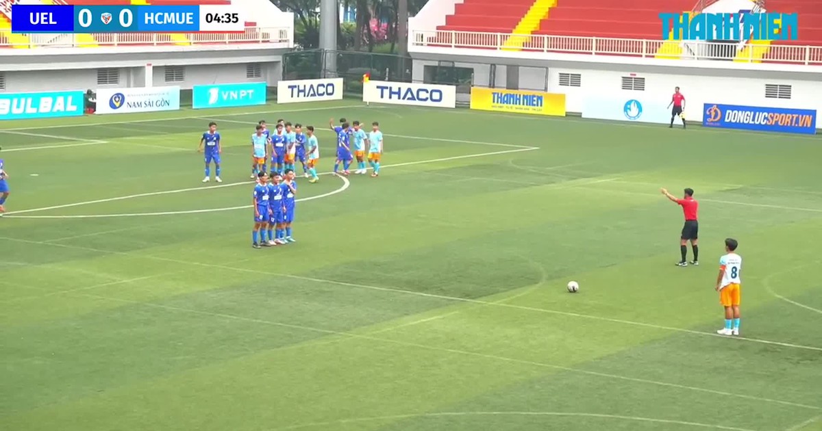 Highlight ĐH Kinh tế Luật (UEL) 0-6 ĐH Sư phạm TP.HCM (HCMUE): Bóng đá sinh viên, siêu phẩm quốc tế