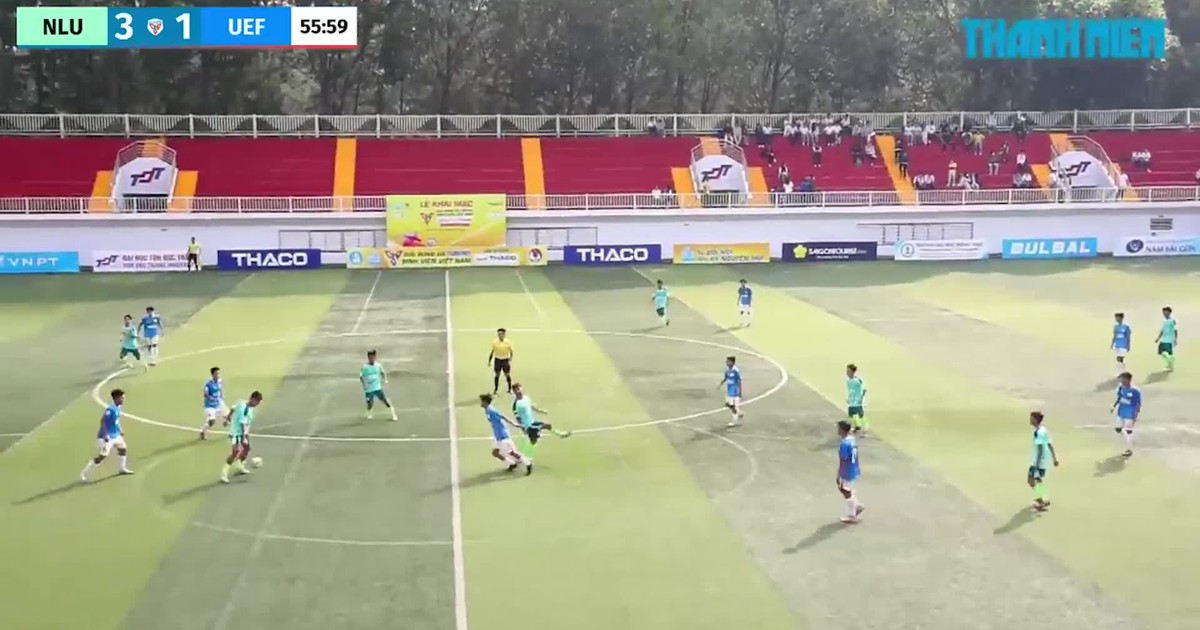 Highlight ĐH Nông Lâm TP.HCM (NLU) 5-1 ĐH Kinh tế-Tài chính TP.HCM (UEF): Thế trận một chiều ngày ra quân