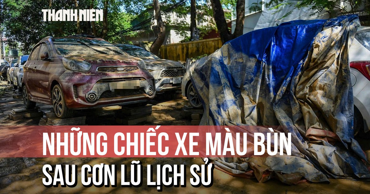Những chiếc xe nhuộm màu bùn đất sau lũ lịch sử tại Thái Nguyên