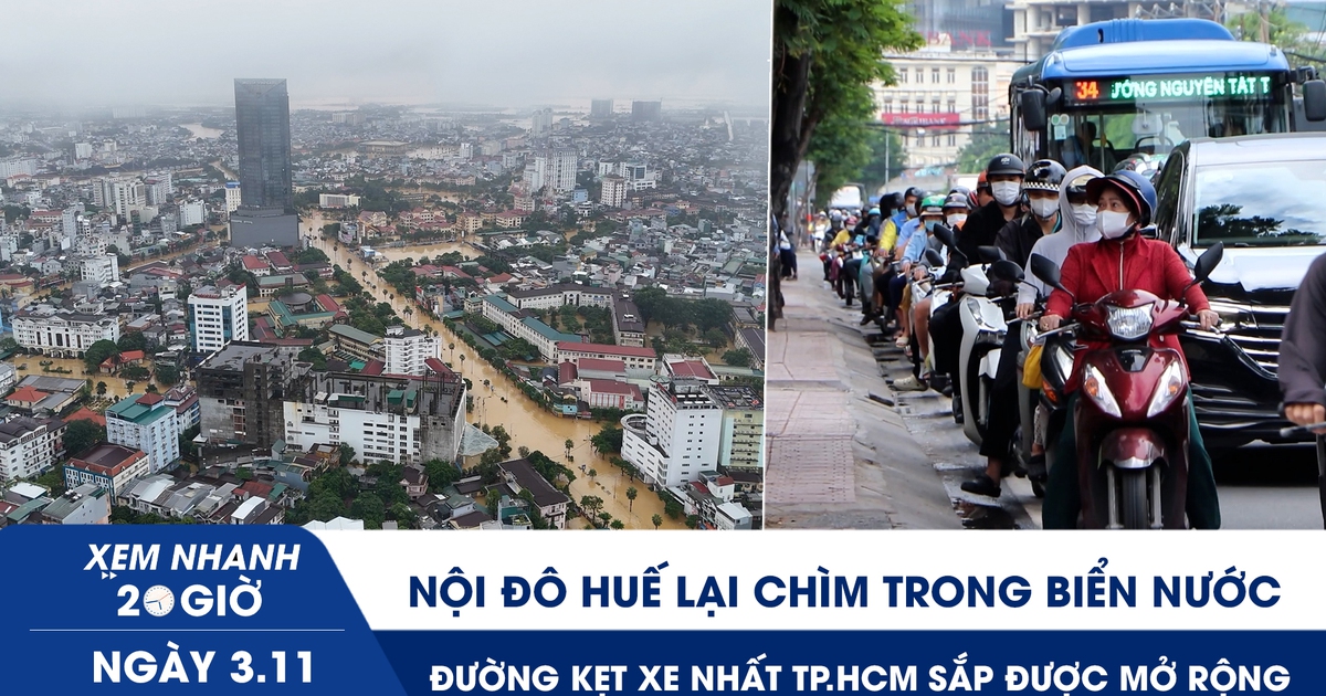 Xem nhanh 20h ngày 3.11: Nội đô Huế lại chìm trong biển nước | Đường kẹt xe nhất TP.HCM sắp được mở rộng