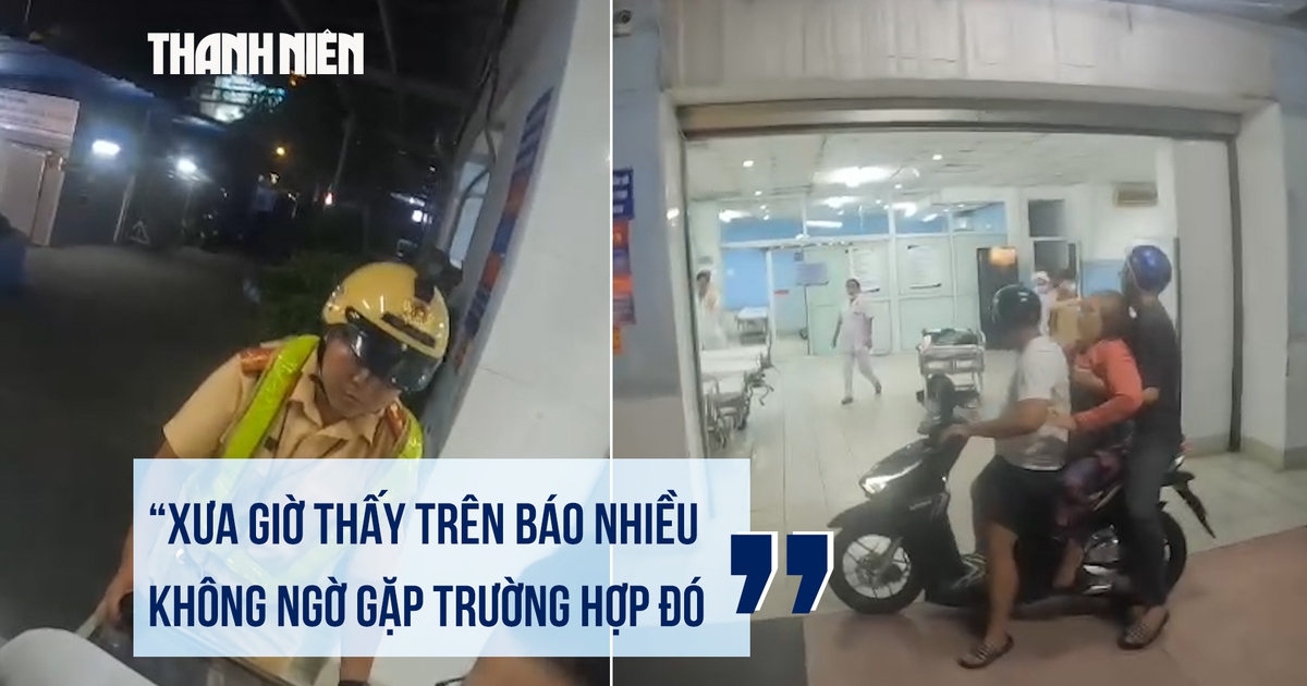 CSGT TP.HCM đưa người ngất xỉu đi cấp cứu, người nhà xúc động ‘tưởng chỉ thấy trên báo’