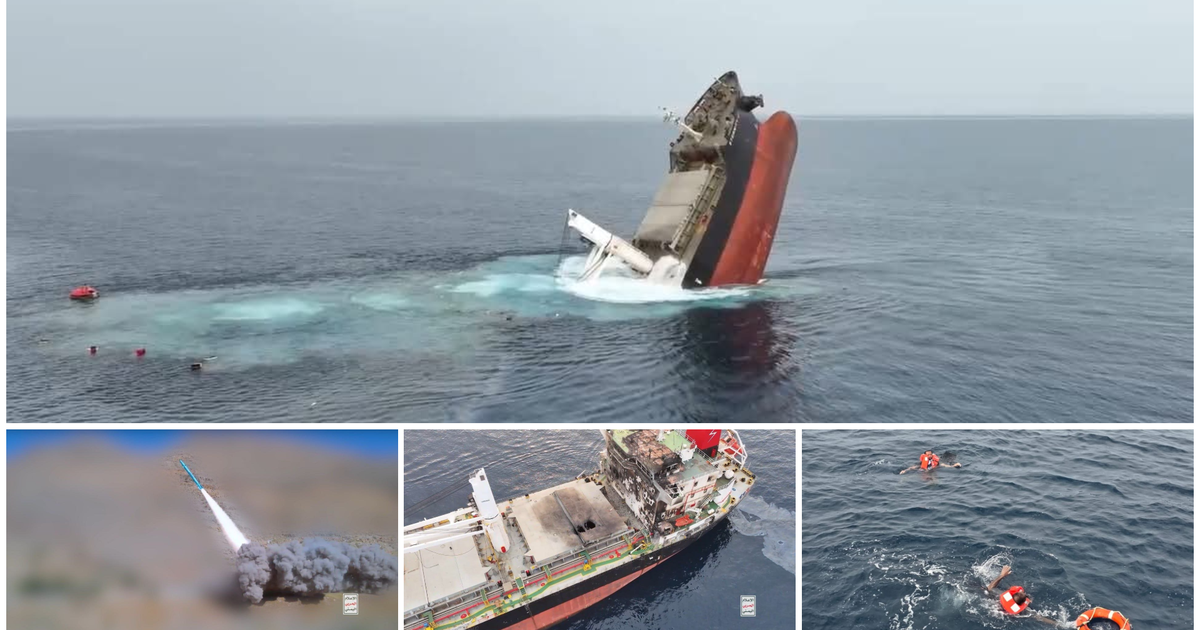 Houthi tung video đánh chìm thêm một tàu hàng