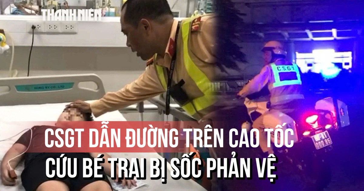 CSGT dẫn đường taxi trên cao tốc, đưa bé trai đi cấp cứu