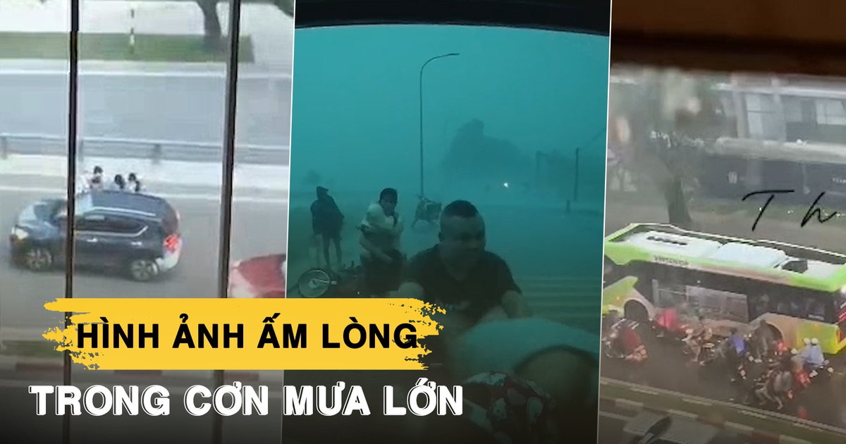 Chắn gió mạnh cho xe máy: Hành động ấm áp của tài xế ô tô, xe buýt trong mưa lớn