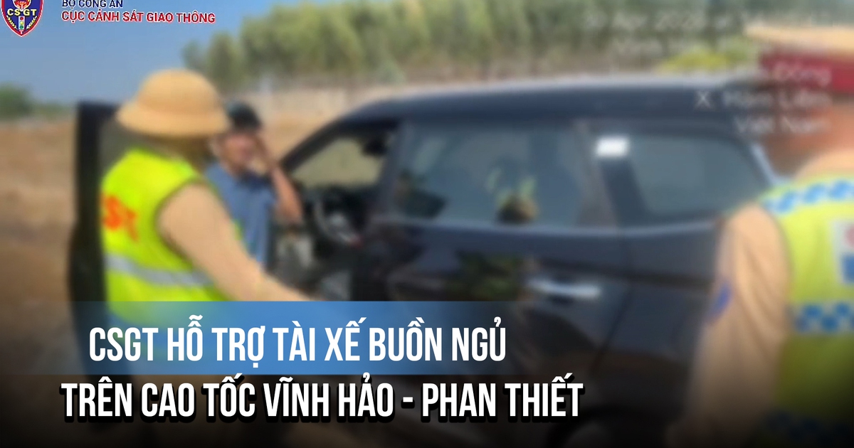 CSGT hỗ trợ tài xế buồn ngủ trên cao tốc Vĩnh Hảo - Phan Thiết