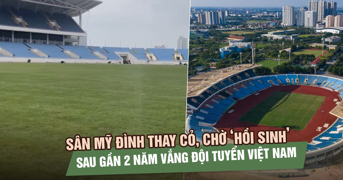 Sân Mỹ Đình thay cỏ, chờ ‘hồi sinh’ sau gần 2 năm vắng đội tuyển Việt Nam
