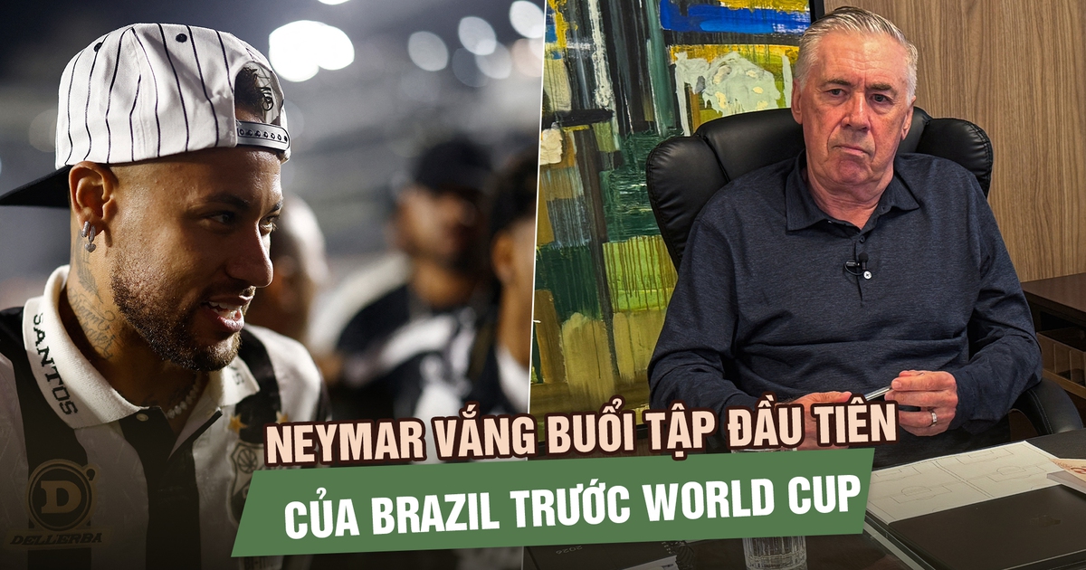 Neymar vắng buổi tập đầu tiên của Brazil, áp lực đè nặng lên HLV Ancelotti