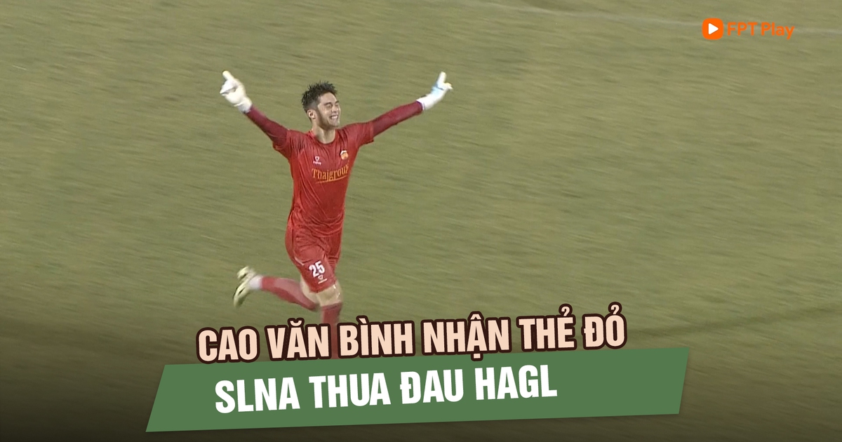 Cao Văn Bình nhận thẻ đỏ, SLNA thua đau HAGL trong cơn mưa sân Vinh