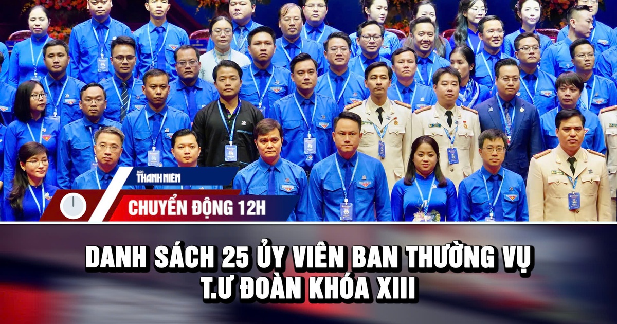Chuyển động 12h: 25 Ủy viên Ban thường vụ T.Ư Đoàn khóa XIII | Thực hư tin nhắn cảnh báo siêu bão