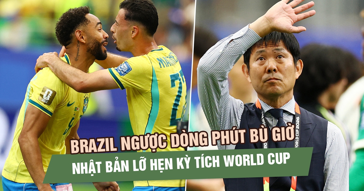 Brazil ngược dòng phút bù giờ, HLV Moriyasu tiếc nuối khi Nhật Bản lỡ hẹn kỳ tích