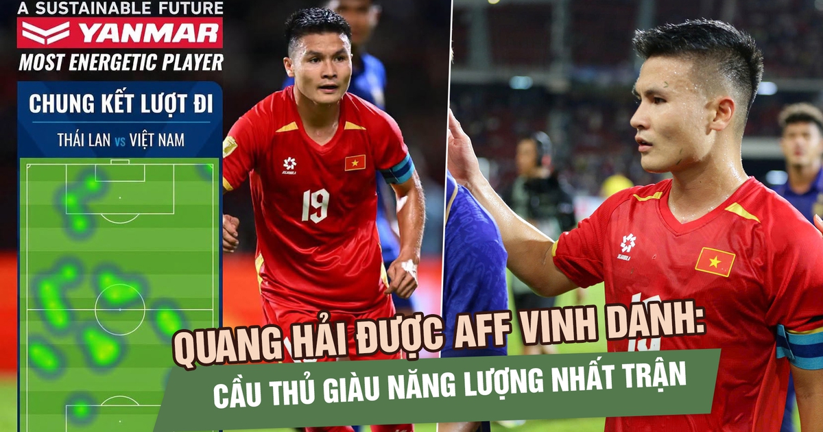 Quang Hải được AFF vinh danh: Cầu thủ giàu năng lượng nhất chung kết lượt đi