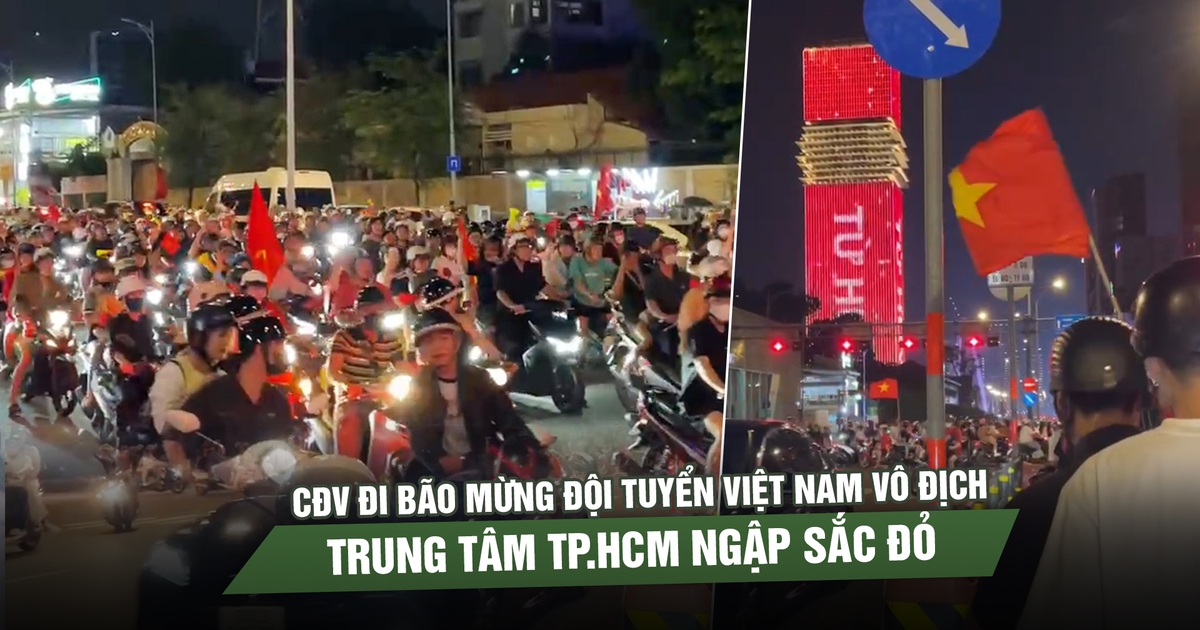 CĐV đi bão mừng đội tuyển Việt Nam vô địch ASEAN Cup 2026, trung tâm TP.HCM ngập sắc đỏ