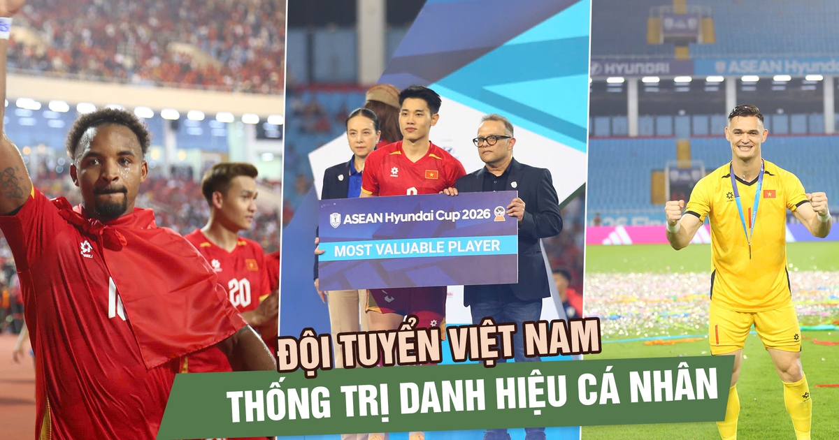 Đình Bắc lập cú đúp danh hiệu, đội tuyển Việt Nam thống trị giải thưởng ASEAN Cup 2026
