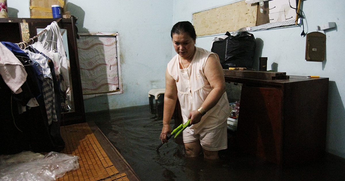 Đầu năm, người người thức trắng tát nước cứu nhà khỏi ngập sau mưa to