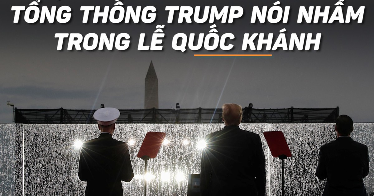 Nói nhầm trong lễ quốc khánh, ông Trump đổ cho máy nhắc chữ