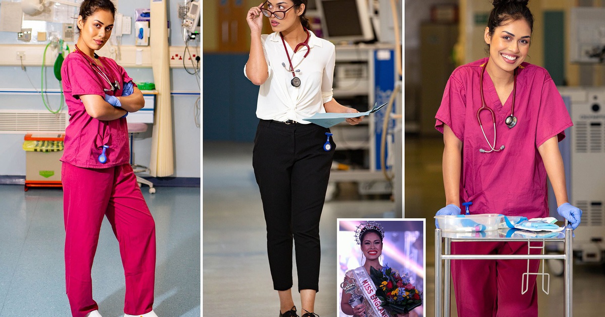 Cởi vương miện, hoa hậu Anh khoác áo bác sĩ đi chống dịch Covid-19