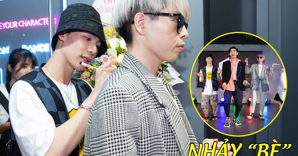 Erik, Đức Phúc nhảy phụ họa cho Quang Đăng trong ngày khai trương studio